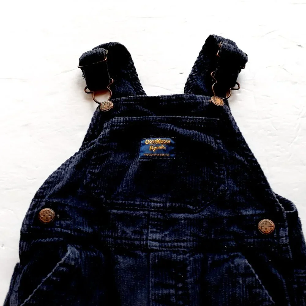 Oshkosh Boys Overalls Corduroy Navy Blue 18 Months